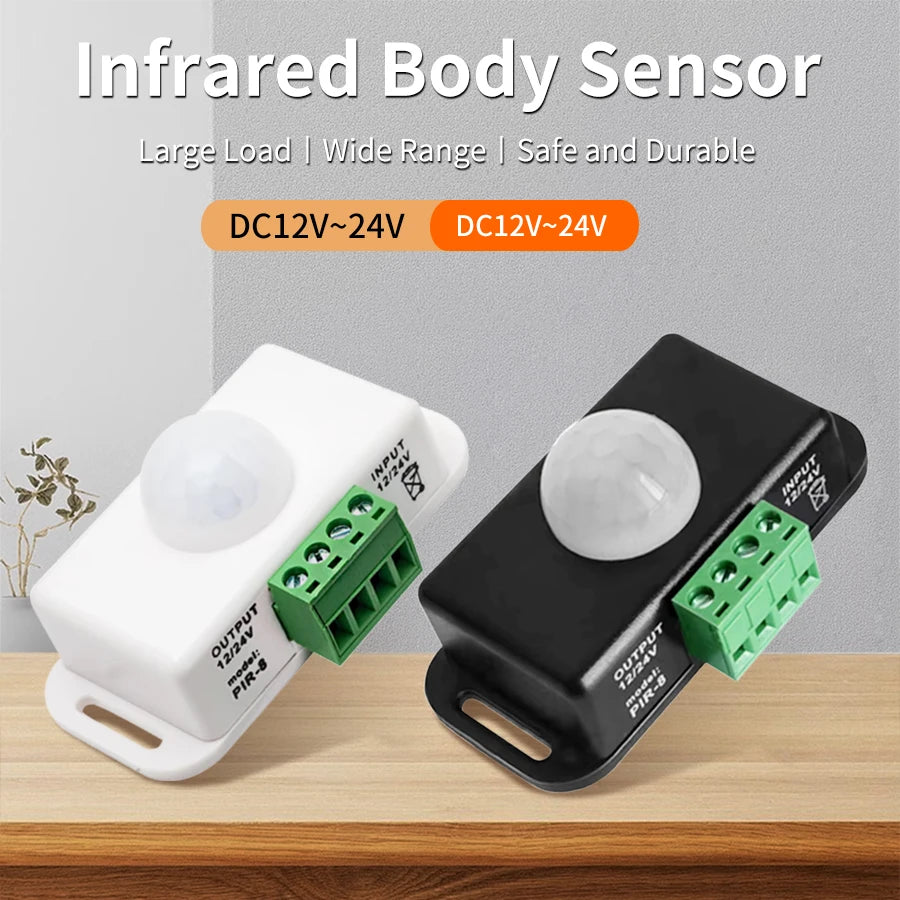 GGBEE DC 12V-24V PIR Motion Sensor Switch &ndash; Automatic Human Detection for Efficient LED Control