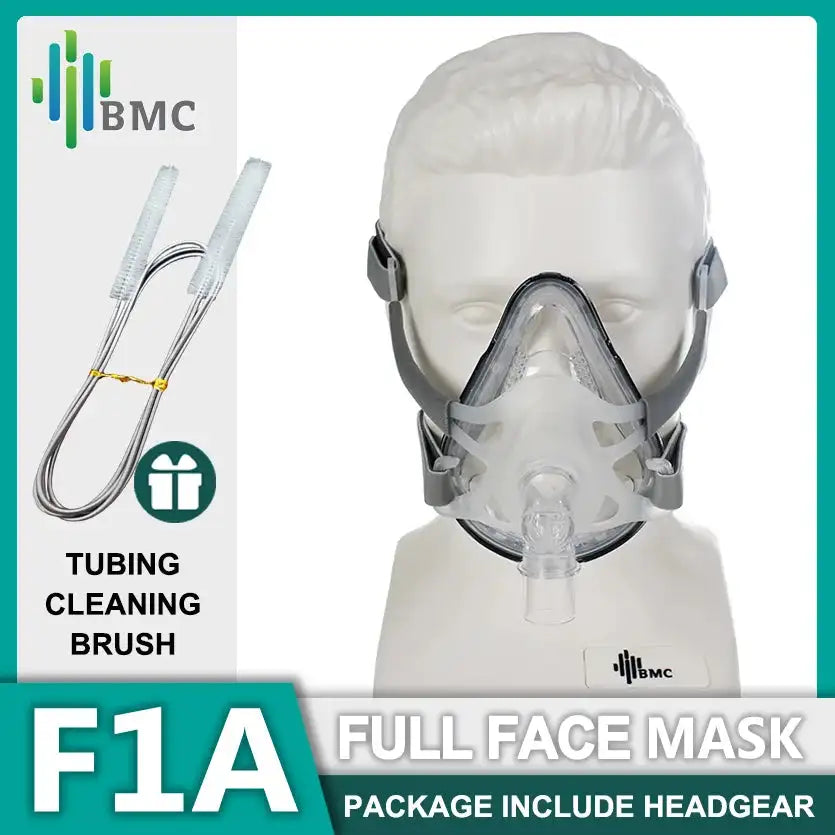 BMC CPAP Mask F1A Full Face Mask Anti Snoring With Free Headgear For CPAP Auto CPAP BiPAP Respirator Size S M L Snoring Therapy S