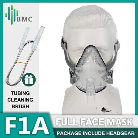 BMC CPAP Mask F1A Full Face Mask Anti Snoring With Free Headgear For CPAP Auto CPAP BiPAP Respirator Size S M L Snoring Therapy S