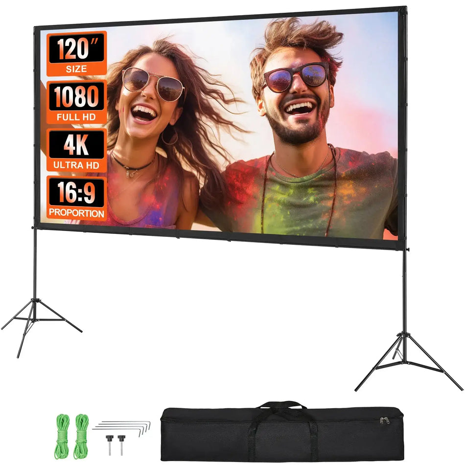 120 Portable Projector Screen With Stand 16 By 9