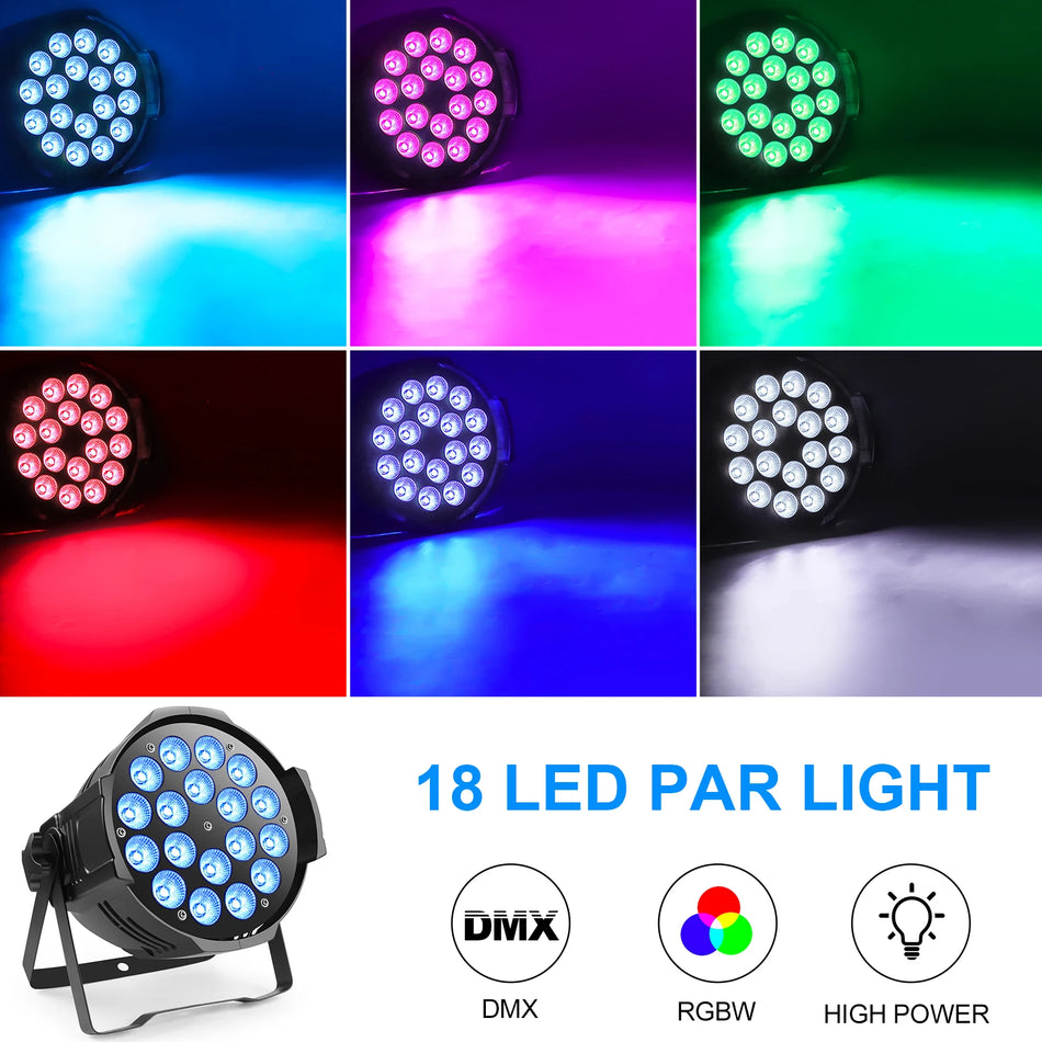 U'King 4-dílné 200W par světlo s 18 LED RGBW, DMX 512 scénické osvětlení pro DJ párty