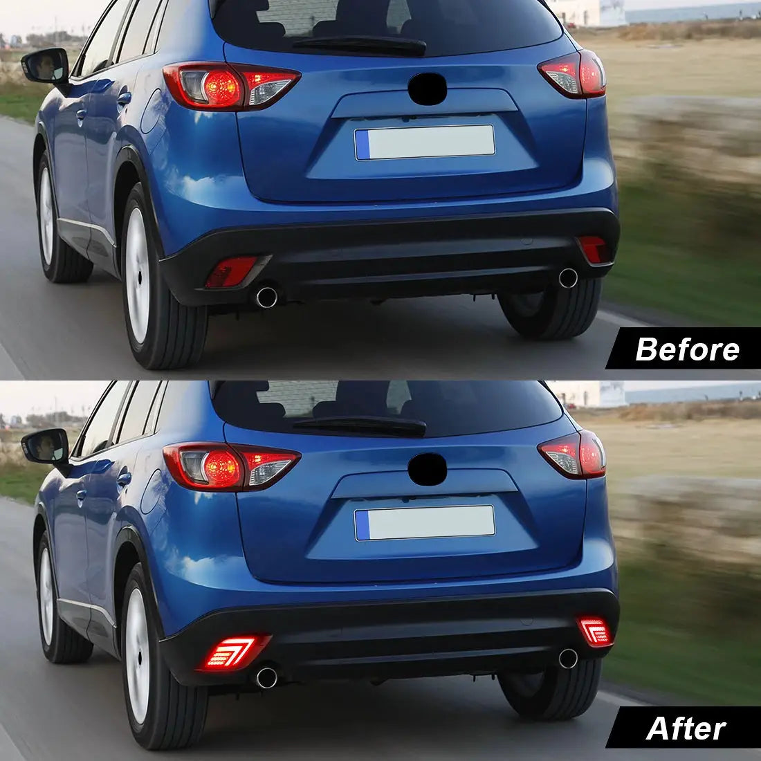LED Rear Bumper Reflector Lights For Mazda CX5 CX-5 2013 2014 2015 2016 Driving Auto Brake Warning Dynamic Turn Signal Lamps 12V by InterCyprus Trading Ltd