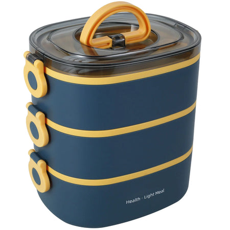 2000ML Lunch Box Portable 3 Layer Bento Box &ndash; Leakproof Blue / 3 / 2000ml
