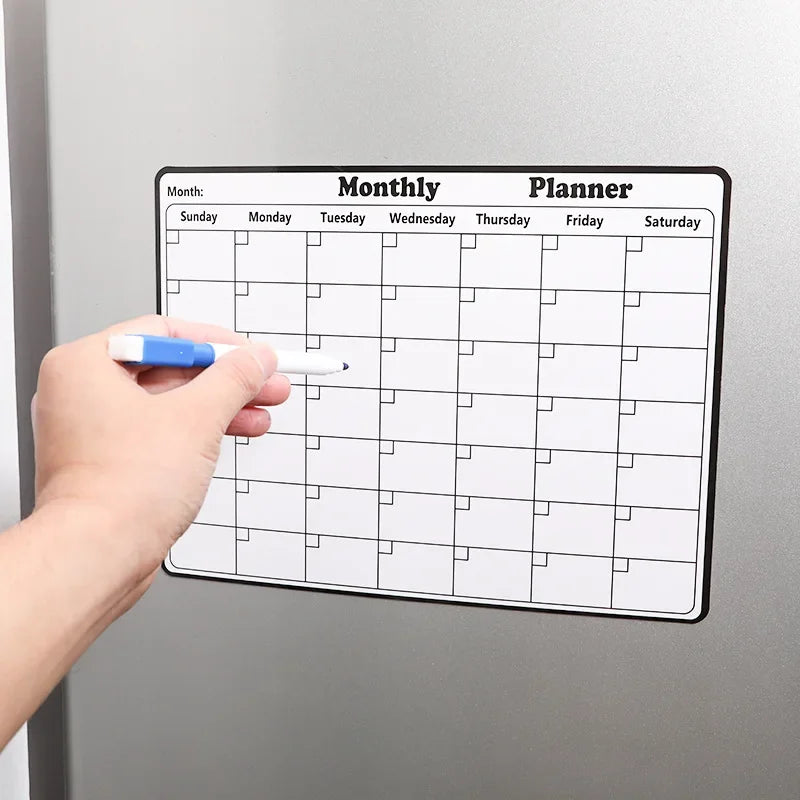Magnetic Fridge Calendar Planner - Monthly &amp; Weekly Whiteboard A