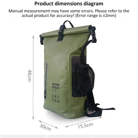 500D PVC Outdoor Waterproof Backpack 25L &ndash; Hiking Drybag