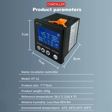 HT-12 LCD Egg Incubator Controller &ndash; Thermostat Hygrostat