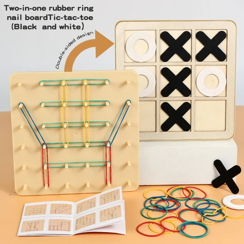 2-In-1 Wooden Tic Tac Toe And Pegboard Set &ndash; Montessori Play NB205C2