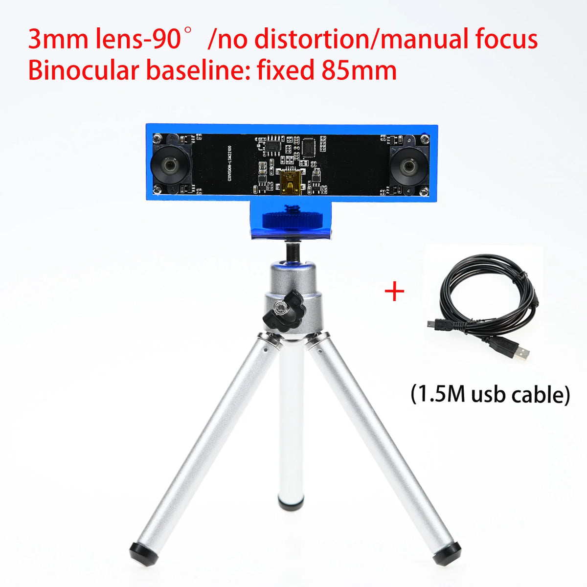 GXIVISION 720P Dual Lens USB Camera Module for 3D Depth and Face Recognition 3mm with tripod