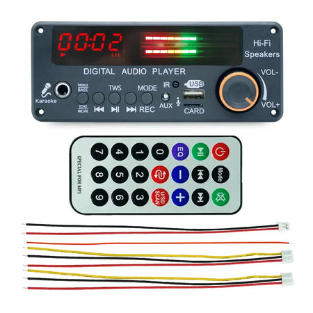 KEBIDUMEI Bluetooth 5.3 DIY MP3 WAV Decoder Board DC 12V Wireless Car USB MP3 Player TF Card Slot USB FM Radio with 6.5MM Mic by InterCyprus Trading Ltd