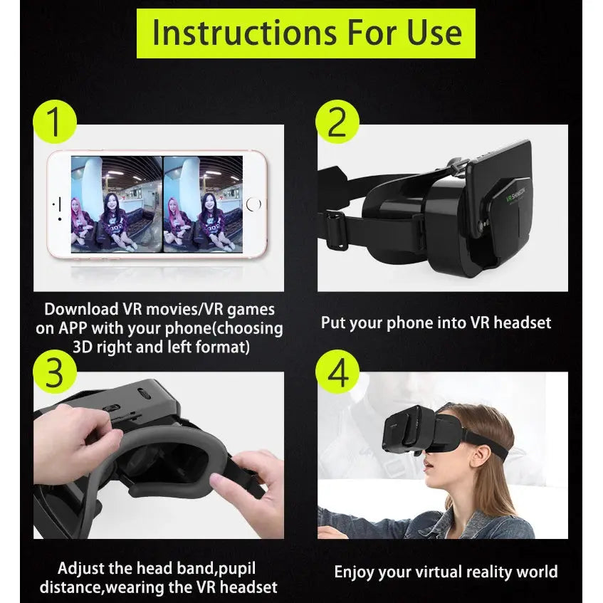 3D Virtual Reality VR Headset Glasses With Joystick For Phone by InterCyprus Trading Ltd