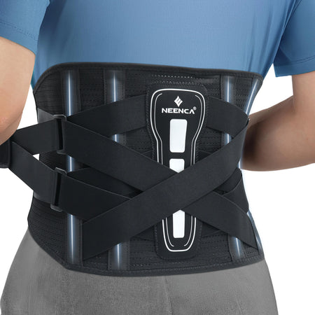 Back Brace for Lower Back Pain, 7 Stays Ergonomic Lumbar Support Belt for Women Men, Pain Relief from Sciatica, Herniated Disc black / L