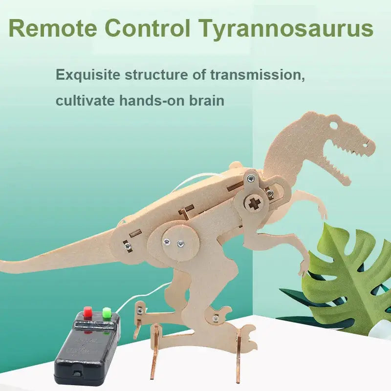 DIY Dinosaur T Rex 3D Model STEM Basics Science Toys for Boys Electric Crawling Wood Model Assembly Puzzle Teen Friends Gift by InterCyprus Trading Ltd
