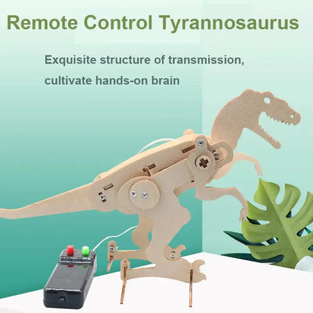 DIY Dinosaur T Rex 3D Model STEM Basics Science Toys for Boys Electric Crawling Wood Model Assembly Puzzle Teen Friends Gift by InterCyprus Trading Ltd