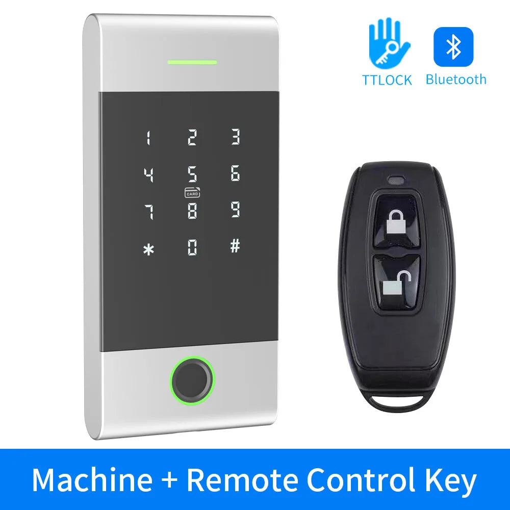 MJ01 - Waterproof Fingerprint RFID Keypad Lock With Alexa MJ01 silver-remote