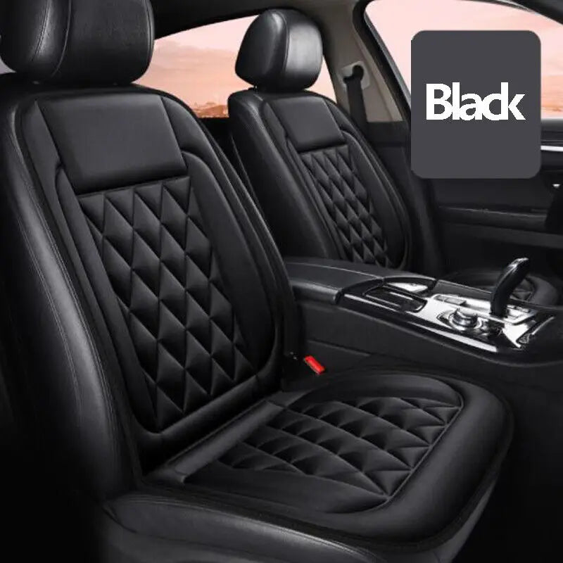 2PCS 12V Heated Car Seat Covers with Rapid Heating &amp; Temperature Control Black 2PCS