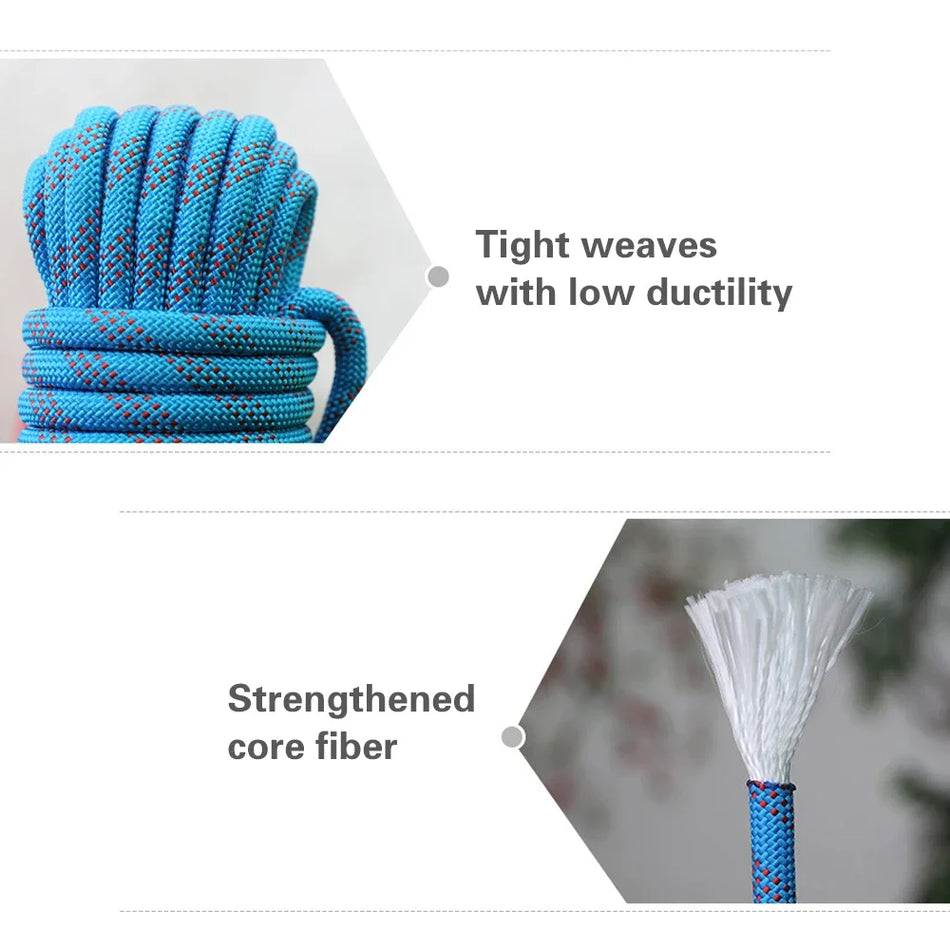 10mm Rock Climbing Rope - Static Safety Rope 888kg