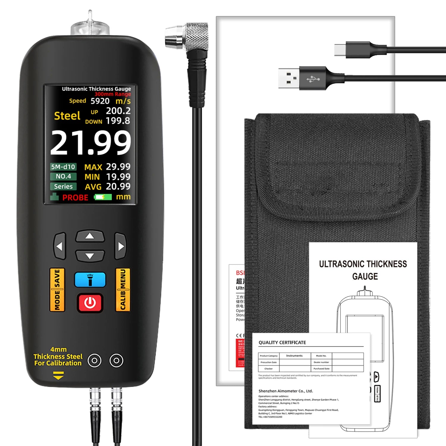 BSIDE T7 Ultrasonic Thickness Gauge &ndash; 0.01 to 300 mm Range