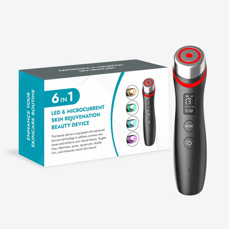 Ager Booster Pro Skin Therapy Wand &ndash; Six In One LED Device Black
