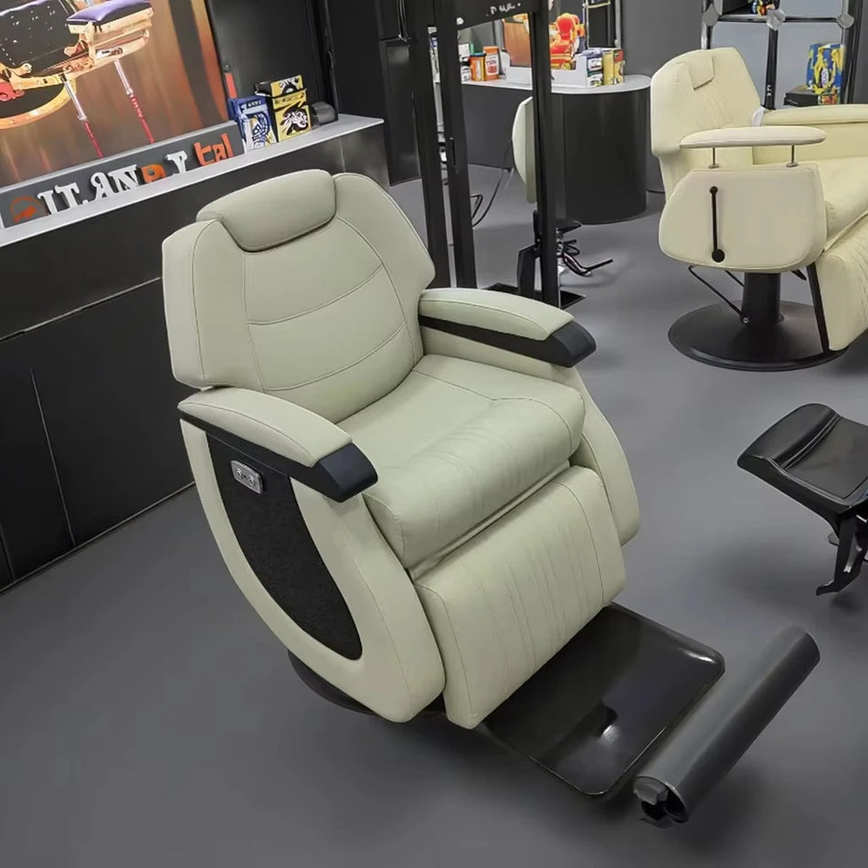 Bežinė Oda Moderni Elektrinė Reguliuojama Kirpyklos Kėdė