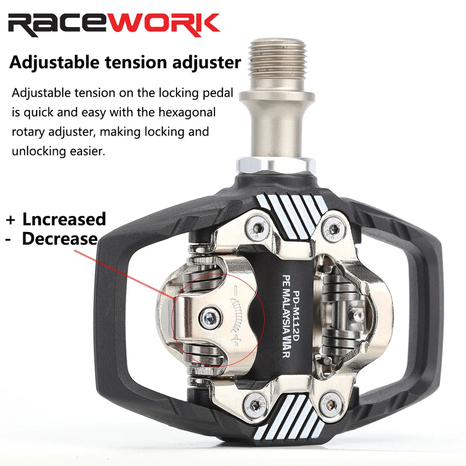 MTB Bike Lock Pedal for Shimano SPD, Nylon Body, Chrome-Moly Core