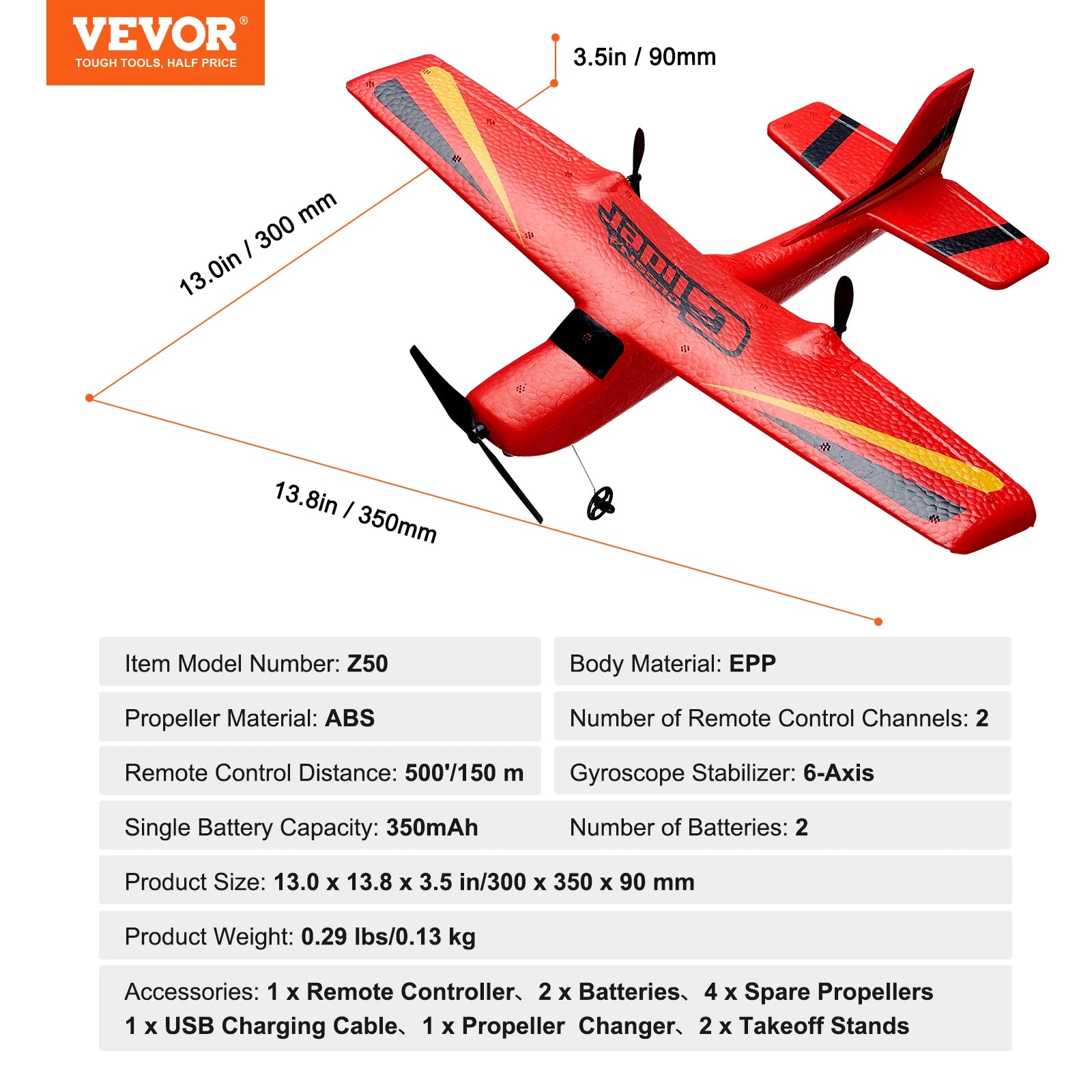 SucceBuy Z50 RC Plane 2.4G 2CH &ndash; Six Axis Flight Stabilizer Red / france