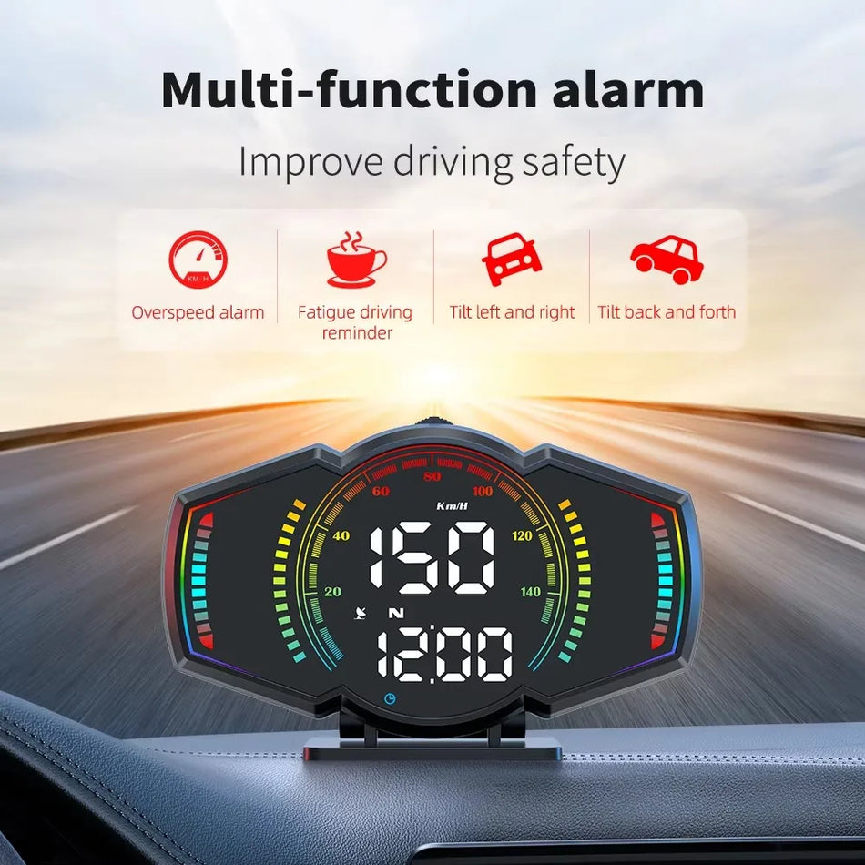 Οθόνη HUD Αυτοκινήτου G18 GPS Ταχύμετρο και Κλίμακα Κλίσης Ρόλλου Πιτς