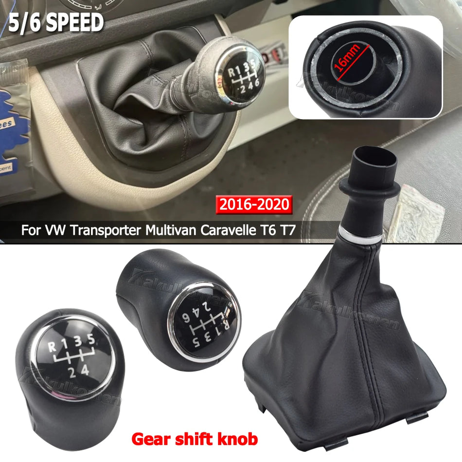 Maner schimbator de viteze cu cotiță din piele pentru Volkswagen Transporter T6 T7