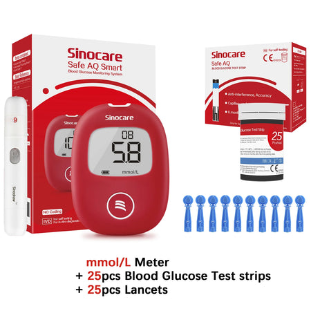 Safe AQ Blood Glucose Meter &ndash; Fast Results in 5 Seconds mo Meter 25 Strips / CHINA