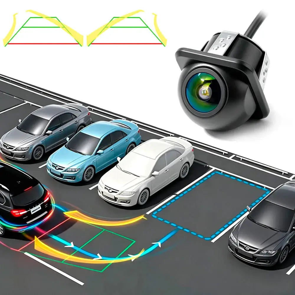 AHD 720P CCD Dynamic Trajectory Flush Mount Reverse Camera, 170° Wide Angle Starlight Night Vision Waterproof Dual Signal Switch by InterCyprus Trading Ltd
