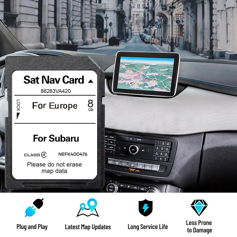 Card SD de navigație auto cu hărți actualizate pentru Subaru BRZ, Forester, Impreza