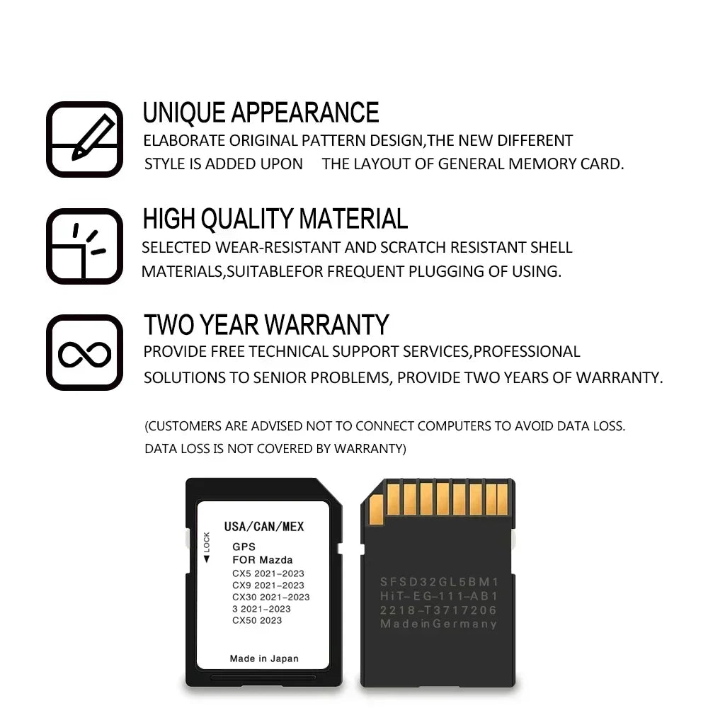 USA/CAN/MEX 2022 16GB Navigation Maps Card &ndash; For Mazda GPS
