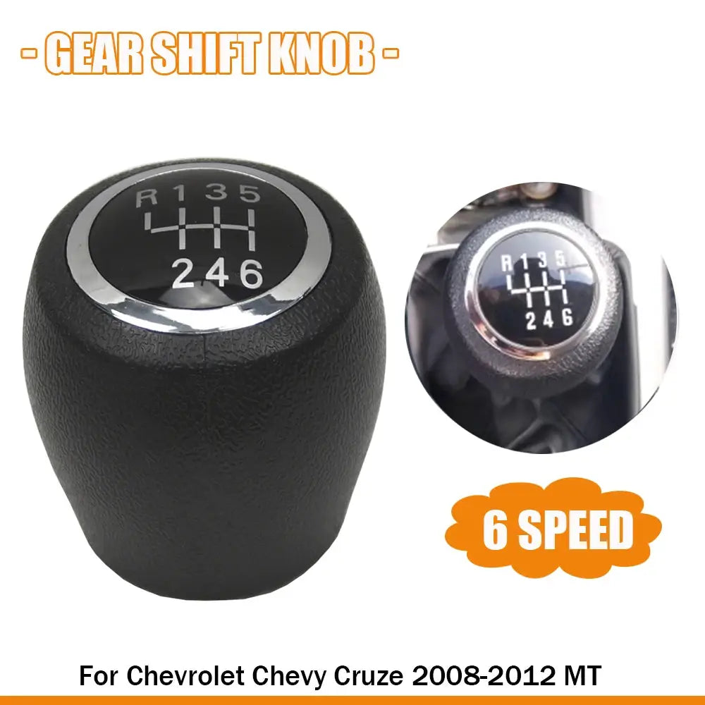 Gear Shift Knob with PU Leather Boot for Chevrolet Cruze 5/6 Speed Manual by InterCyprus Trading Ltd