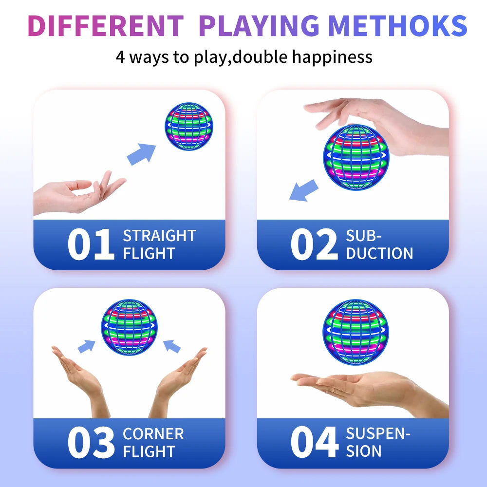 Flying Ball Spinner Toy &ndash; 360 Degree Rotating LED Fun