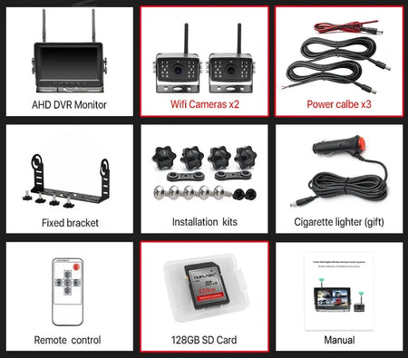 7 Inch HD AHD Car Monitor With 4 Channel DVR Wireless Backup Camera by InterCyprus Trading Ltd