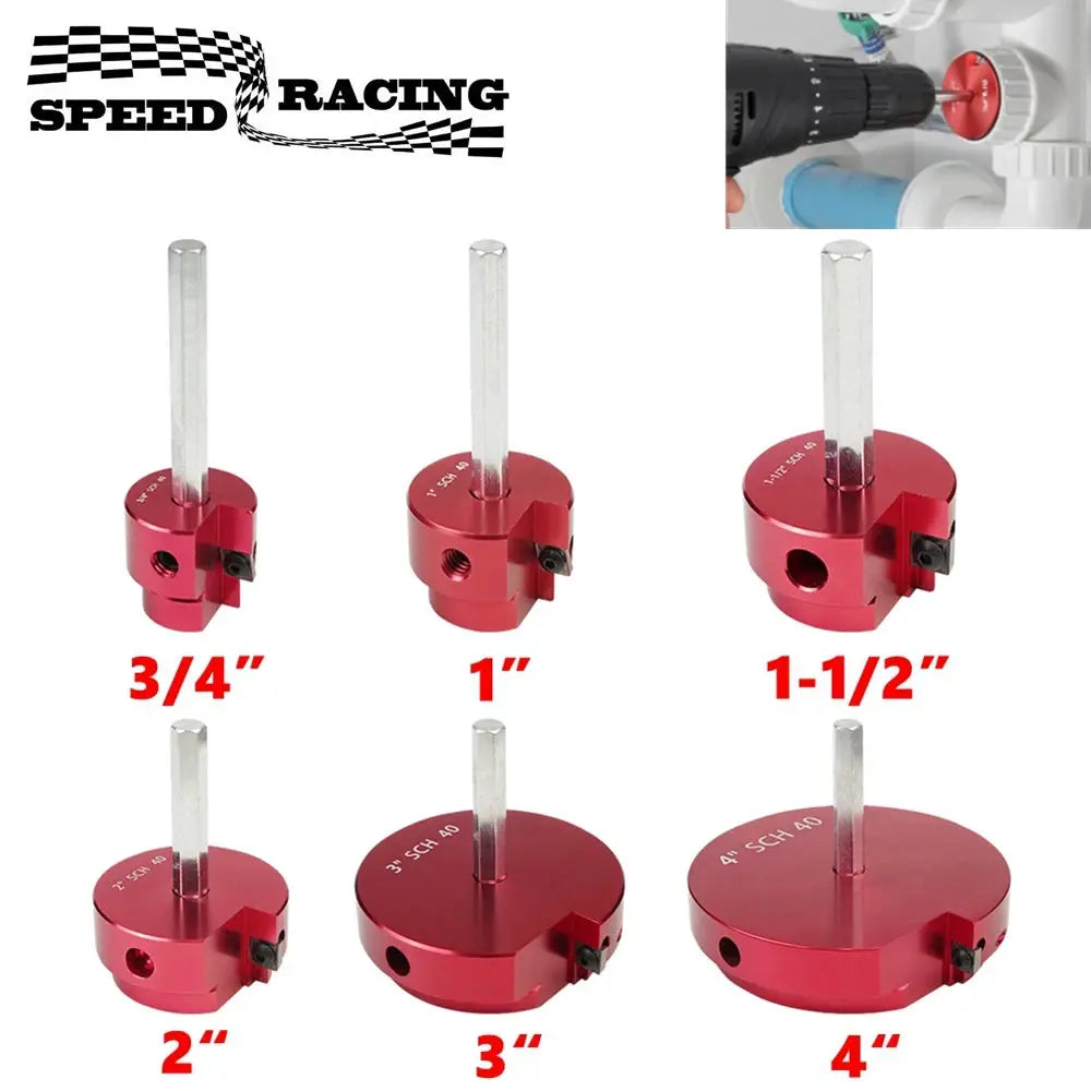 PVC Pipe Reamer Head 3/4” 1" 1-1/2” 2” 3” 4” PVC Fitting Saver with 3/8-Inch Hex Shaft PVC Socket Saver For Schedule 40 PVC Pipe by InterCyprus Trading Ltd