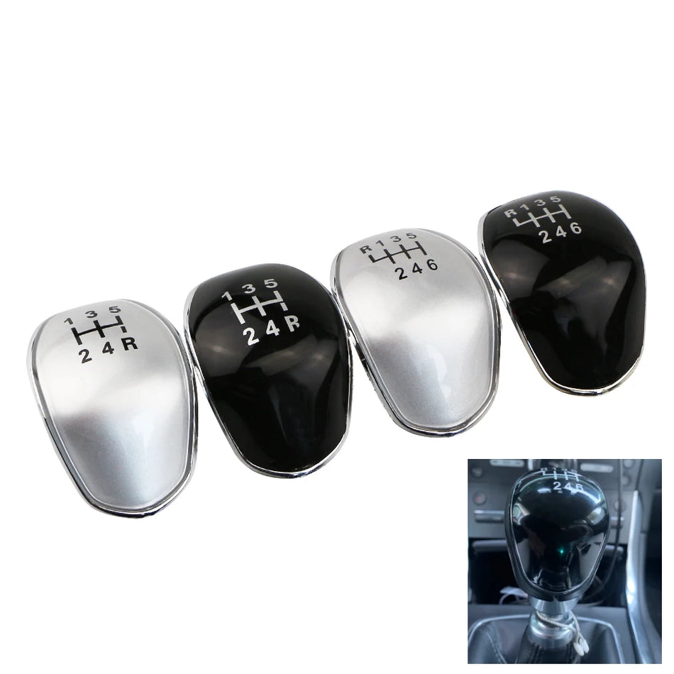 Gear Shift Knob Cap Cover For Ford Fiesta Focus Mondeo 5/6-Speed Black Premium ABS Finish
