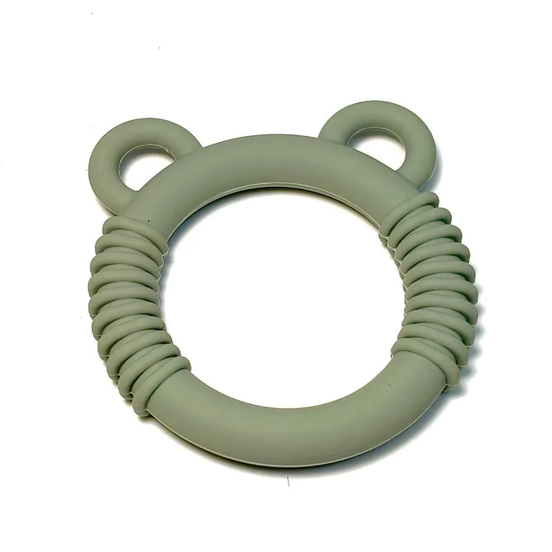 Baby Bear Silicone Teethers &ndash; Soothing Anti-Eating Hand Toys green
