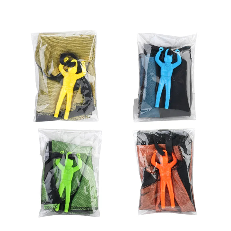 Kids Outdoor Fun: 1/6 Sets Hand Throwing Parachute Toy with Mini Soldier Sports Game 4PCS-Hand up
