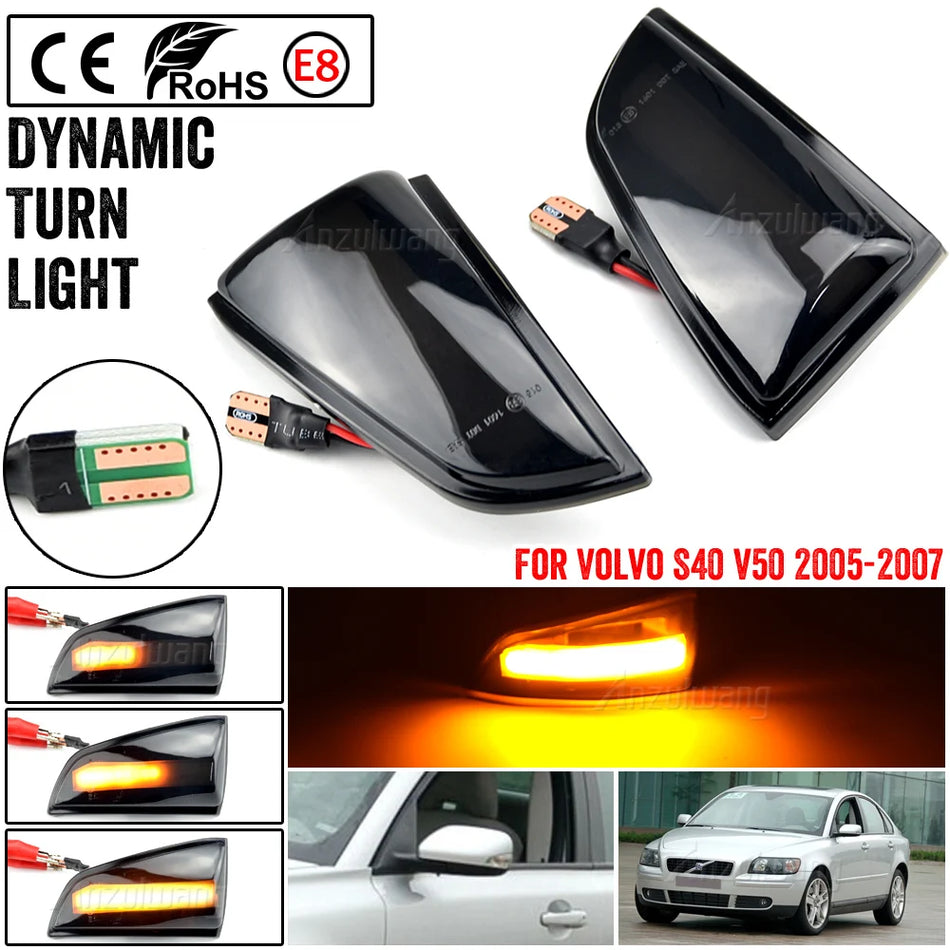 LED Sequential Turn Signal Lights For Volvo S40 V50 2005-2007