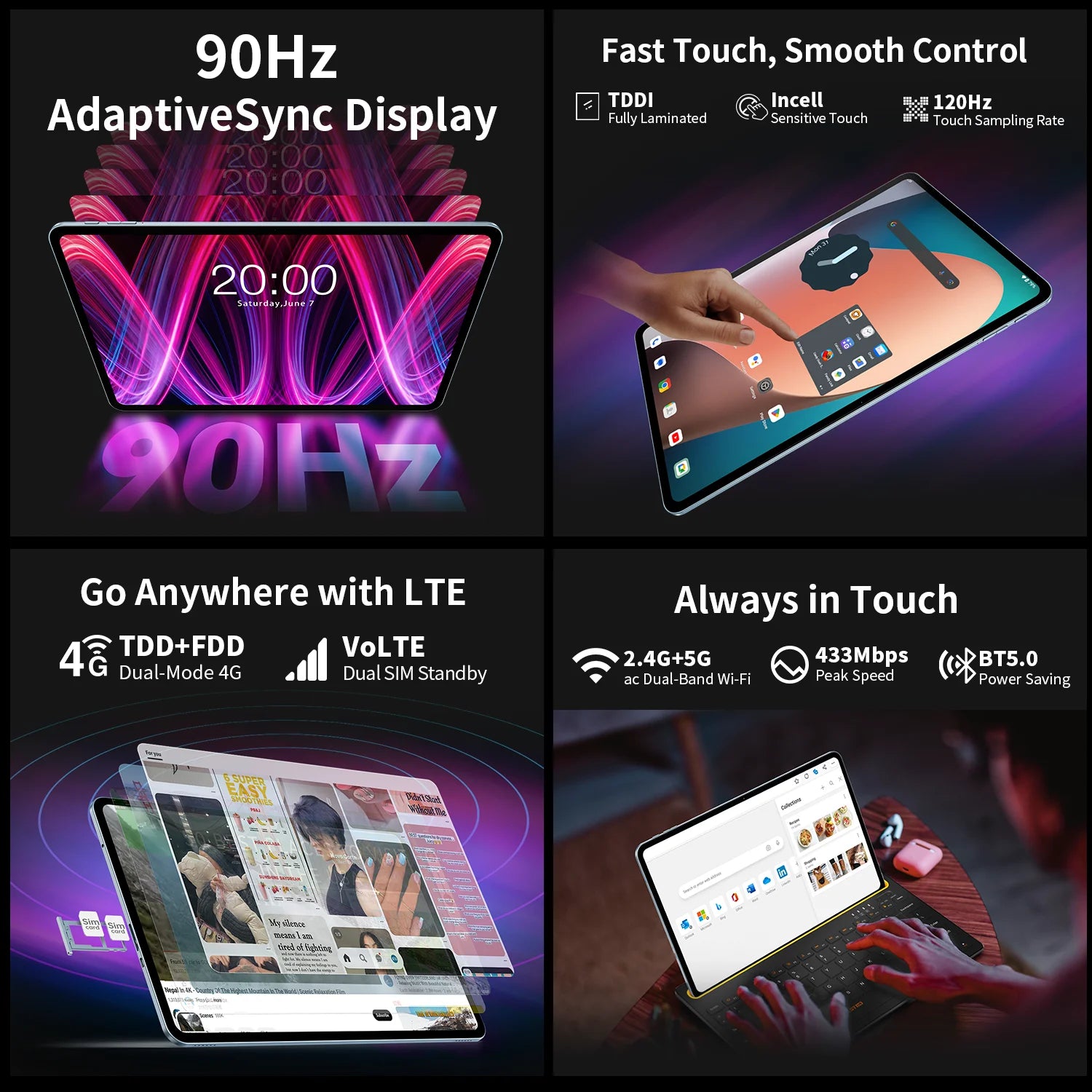 Teclast T60 Plus Tablet &ndash; 90Hz 2K Display Android 14