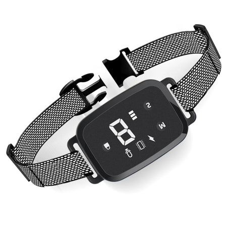 Smart Anti-Barking Dog Collar with HD Display and Waterproof Design Black