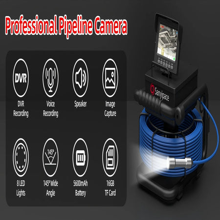 Sanyipace S8417D Sewer Pipe Camera &ndash; DVR 16GB Recording