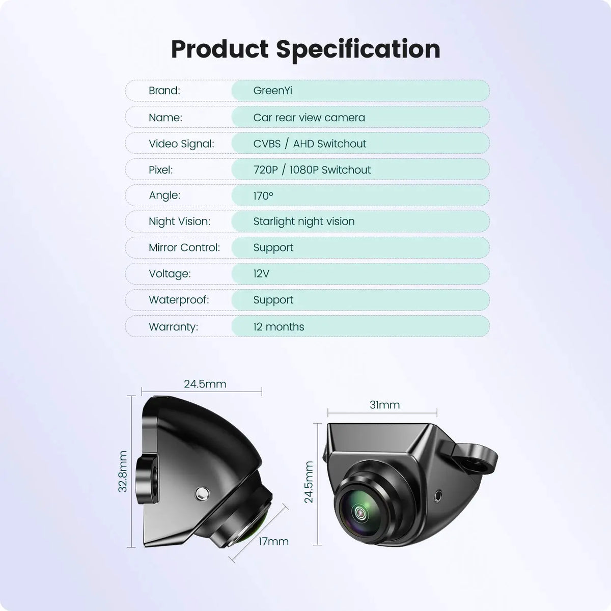 Ahd 1080P Car Backup Camera With Night Vision And 170 Degree Wide Angle by InterCyprus Trading Ltd