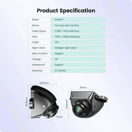Ahd 1080P Car Backup Camera With Night Vision And 170 Degree Wide Angle by InterCyprus Trading Ltd