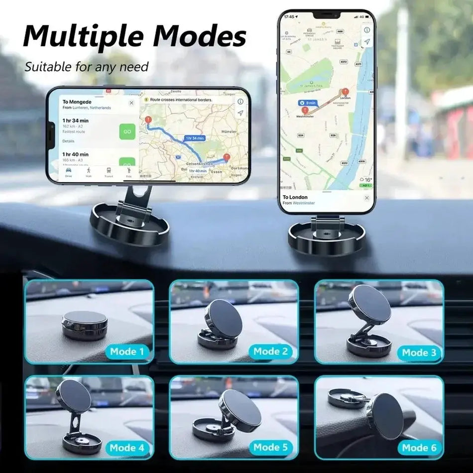 Magnetic Car Phone Mount With 720 Rotation Foldable Aluminum Stand by InterCyprus Trading Ltd