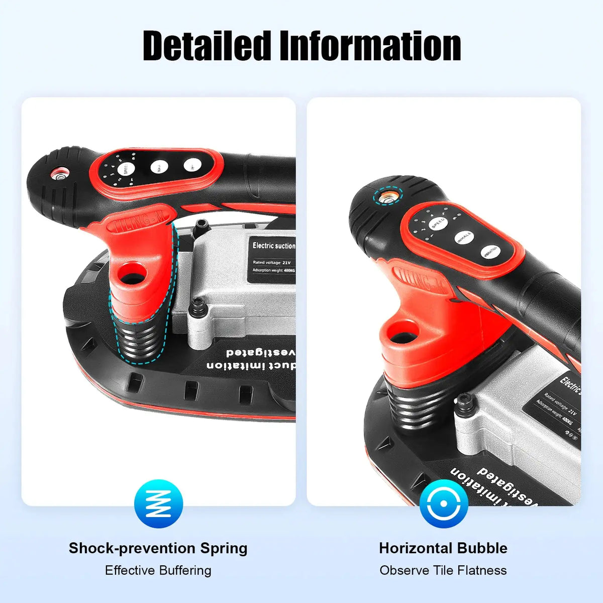 Tile Vibration Tool With Vacuum Cup 21V &ndash; Durable Design