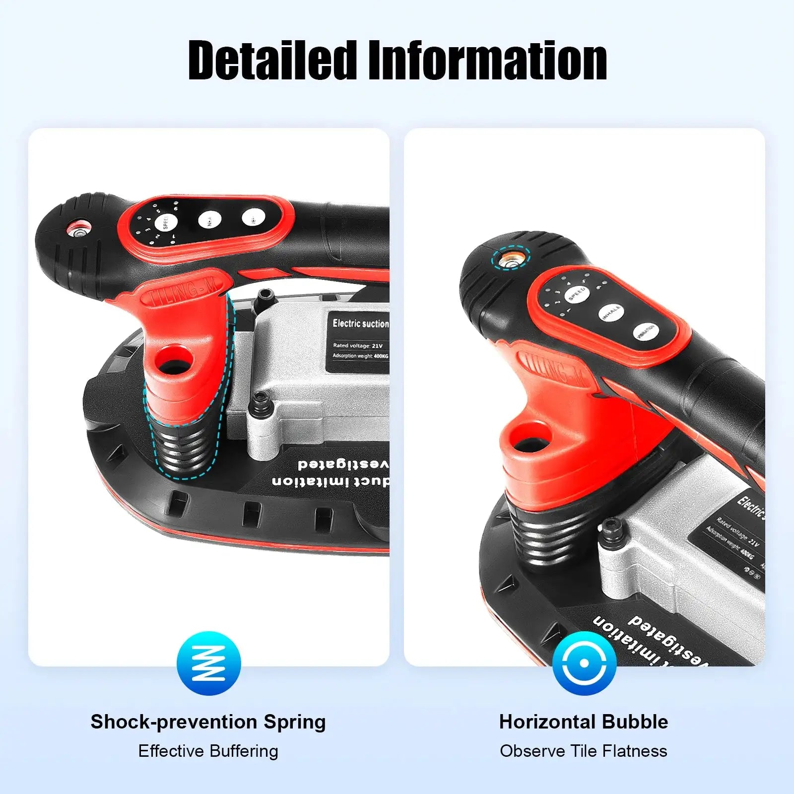 Tile Vibration Tool With Vacuum Cup 21V &ndash; Durable Design