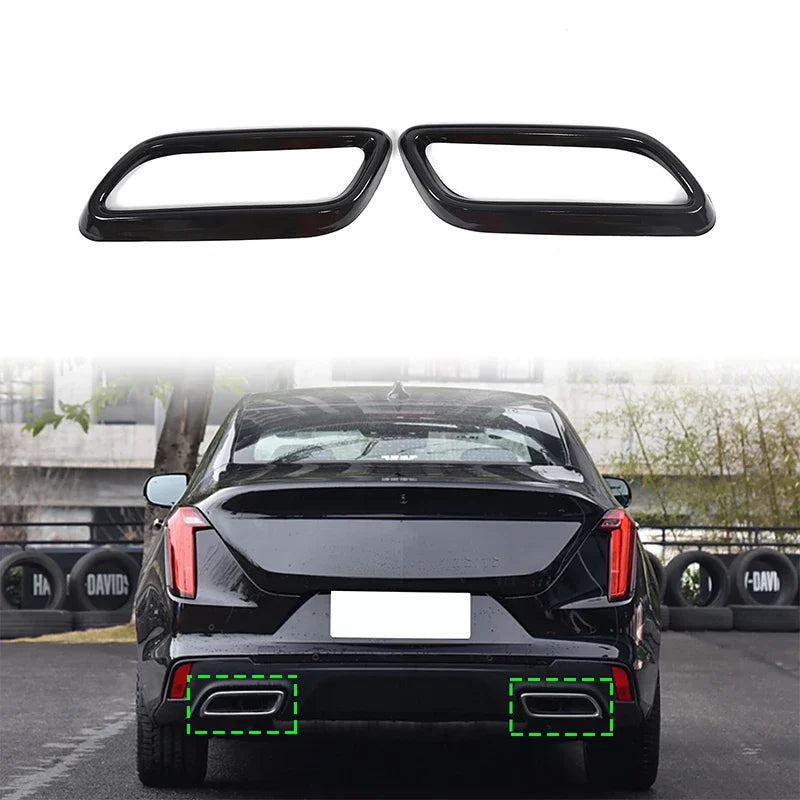 Lesklý černý nerezový rámový nálepka Cadillac CT4 CT5