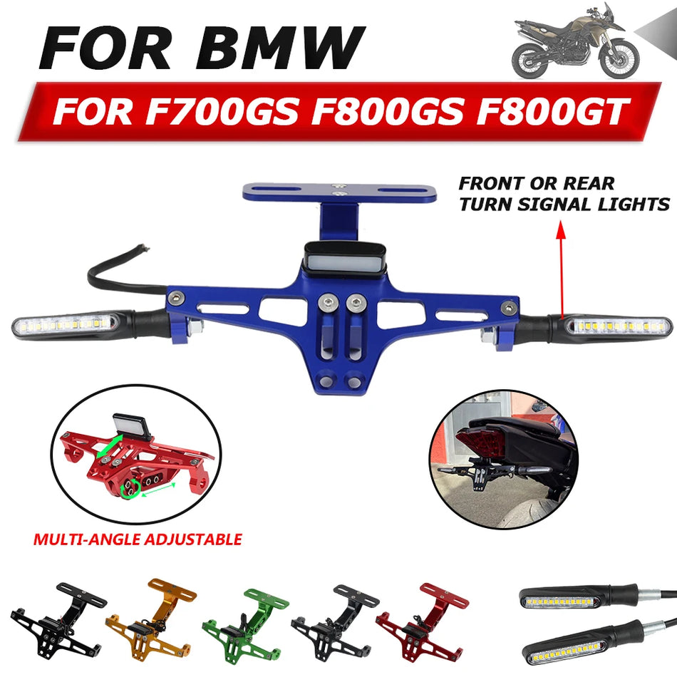 Кронштейн заднего номера BMW F700GS F800GS F800GT с поворотниками из CNC алюминия