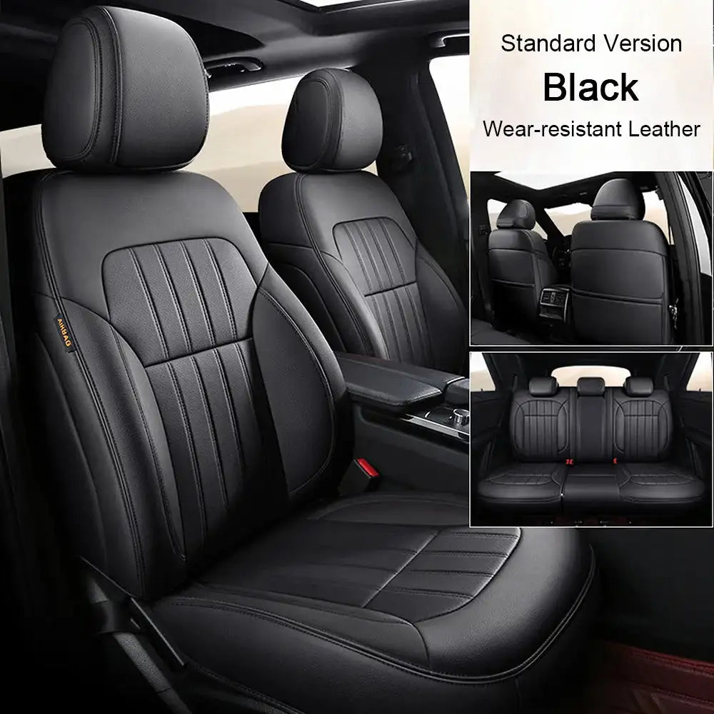 Custom Fitted Faux Leather Seat Covers For Audi A4 B8 8K Black / CHINA